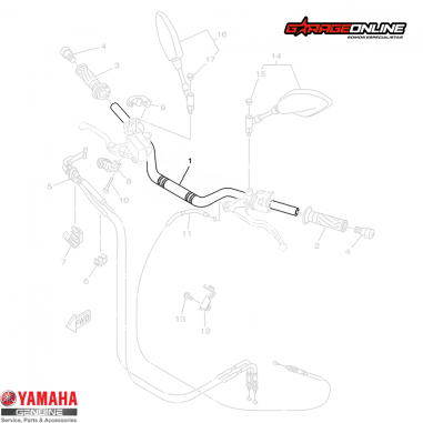 MANUBRIO YAMAHA MT-07 2014-2017 GENUINO