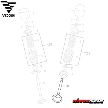 VALVULAS DE ADMISION VOGE 300 GENUINO